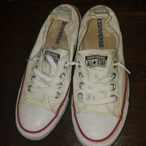 White converse slip ons